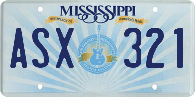 MS license plate ASX321