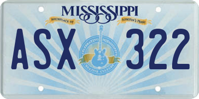 MS license plate ASX322