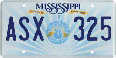 MS license plate ASX325