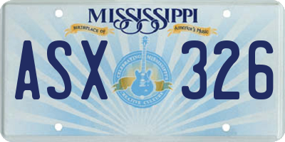 MS license plate ASX326