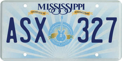 MS license plate ASX327