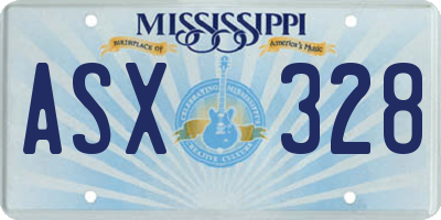 MS license plate ASX328