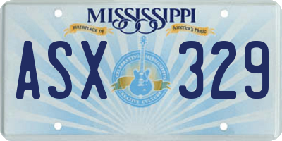 MS license plate ASX329