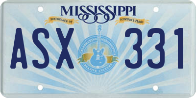 MS license plate ASX331
