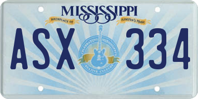 MS license plate ASX334