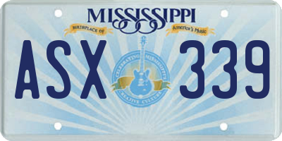 MS license plate ASX339