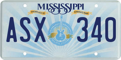 MS license plate ASX340