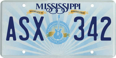 MS license plate ASX342