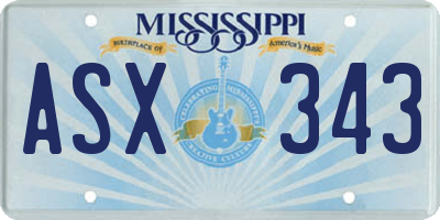 MS license plate ASX343