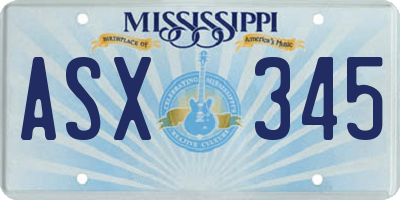 MS license plate ASX345