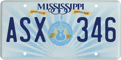 MS license plate ASX346