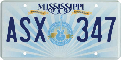 MS license plate ASX347