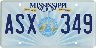 MS license plate ASX349