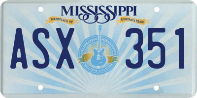 MS license plate ASX351