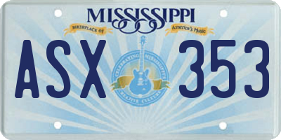 MS license plate ASX353
