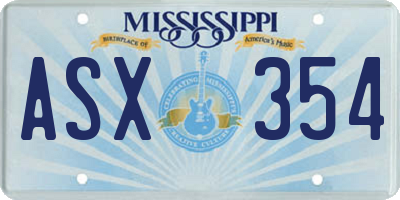 MS license plate ASX354