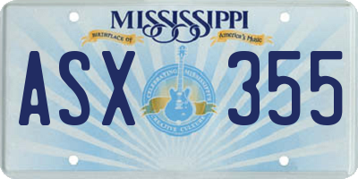 MS license plate ASX355