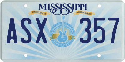 MS license plate ASX357