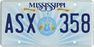 MS license plate ASX358