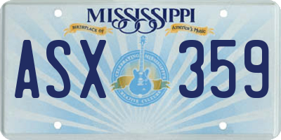 MS license plate ASX359