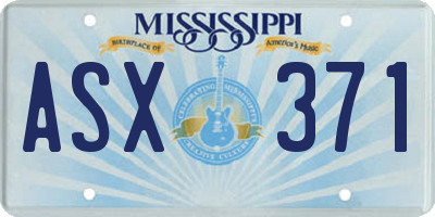 MS license plate ASX371