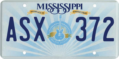 MS license plate ASX372