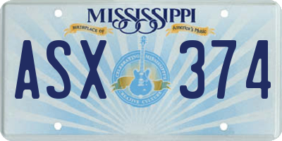 MS license plate ASX374