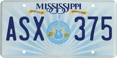 MS license plate ASX375