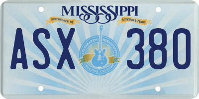 MS license plate ASX380