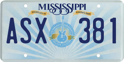 MS license plate ASX381