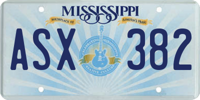 MS license plate ASX382