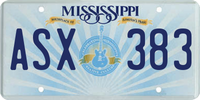 MS license plate ASX383
