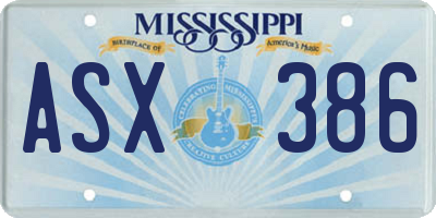 MS license plate ASX386