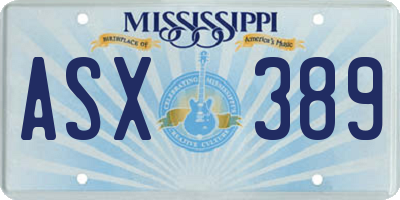 MS license plate ASX389