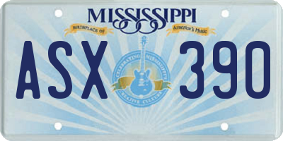 MS license plate ASX390