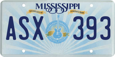 MS license plate ASX393