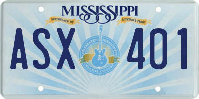 MS license plate ASX401