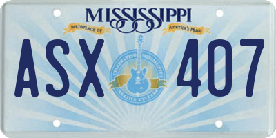 MS license plate ASX407