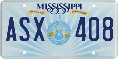 MS license plate ASX408