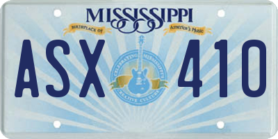 MS license plate ASX410