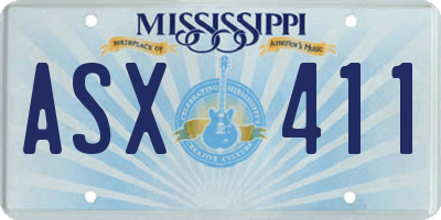 MS license plate ASX411