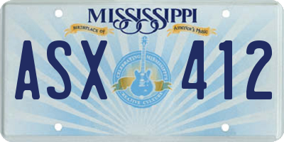 MS license plate ASX412