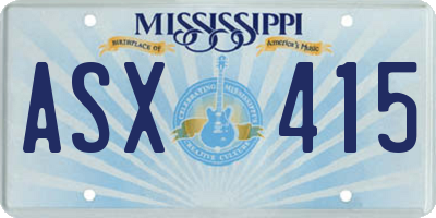 MS license plate ASX415