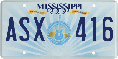 MS license plate ASX416
