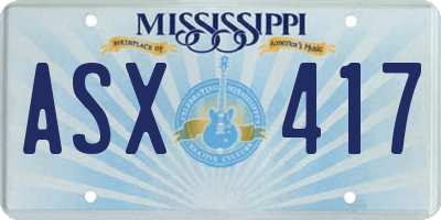 MS license plate ASX417