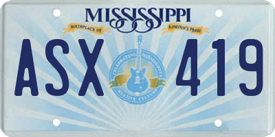 MS license plate ASX419