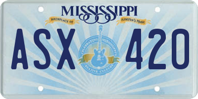 MS license plate ASX420