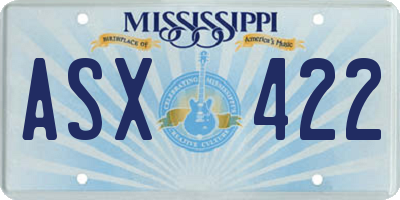 MS license plate ASX422