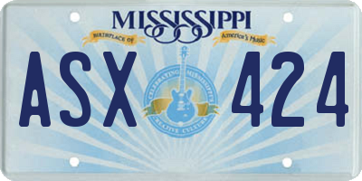 MS license plate ASX424