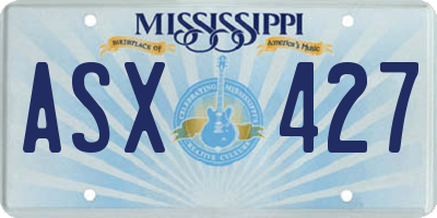 MS license plate ASX427